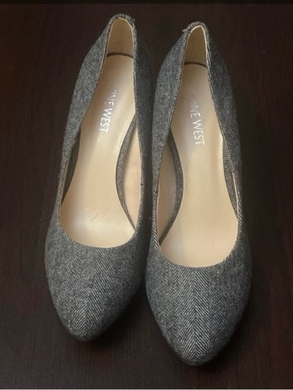 Nine West Women's Gray Herringbone Pointed-Toe Heels - Picture 12 of 13